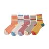 Meias femininas estilo coreano combinação de cores meias de algodão felpudo cano médio meias femininas listradas de tricô cano médio outono e inverno confortáveis respiráveis