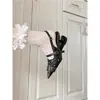 Zapatos de tacón alto con punta de diseño único para mujer, cuero envejecido con hebilla, zapatos Mary Jane de espalda abierta, sandalias cerradas de verano