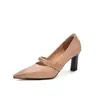 Zapatos de Tacón Alto Estilo Francés Color Borgoña Súper Bonitos Modelo Nuevo 2026 Zapatos Elegantes de Moda con Punta Zapatos de Boca Baja Talla Grande Piel Genuina Modernos