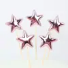 Placa Decorativa Brillante de Acrílico Pastel de Cumpleaños Adorno de Cuero Brillante Cara Estrella Amor Corona Bandera Inserto para Mesa de Postres