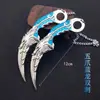 Juguete para Niños Cuchillo Garra de Águila Doble Cuchillo Dragón Dorado Cuchillo Garra Dorada Modelo de Aleación para Niño Arma No Filosa