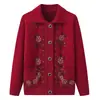 Ropa con Solapas para Personas Mayores, Suéter de Abuela, Abrigo de Mamá, Ropa de Otoño e Invierno, Exportación Transfronteriza, Comercio Exterior, Cárdigan de Punto