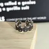 Anillo Abierto Geométrico de Corona Vintage Estilo Punk Hip-Hop Gótico Diseño de Nicho Anillo Ancho Apilable para Mujeres