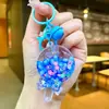 Colgante Llavero con Forma de Corazón de Color Caramelo, Accesorio de Llavero con Cuentas Luminosas, Encanto Pequeño Lindo para Bolsos de Mujer