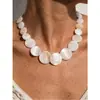 Collar de concha de verano de alta gama transfronterizo para mujer, estilo vacacional, cadena para la clavícula simple y moderna, accesorio versátil artístico de nicho