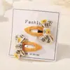 Conjunto de Laços Bordados com Flores para Meninas Europeias e Americanas Acessórios de Cabelo de Tecido Presilha para Franja Presilha de Cabelo Feita à Mão Fofa de Tecido 5177