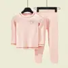 Ropa interior térmica antibacterial para niños 100% algodón, ropa de estar de algodón puro grado A, conjunto unisex de capa base para otoño e invierno (arriba y abajo)