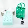 Bolso nuevo de gelatina EVA con agujeros para accesorios DIY, lindo bolso de vacaciones de verano para la playa, bolso de mano simple para mujer