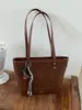 Bolsa de ombro casual com padrão de losango e blocos de cor, bolsa de ombro grande estilo coreano para o dia a dia, bolsa de ombro tote simples e elegante