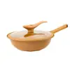 Wok de Titânio com Micro-Pressão de Argila Douyin, Wok Antiaderente de Argila, Panela de Cozinha Doméstica Multifuncional para Saúde, Presente