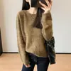 Deixa a pele super clara~ O processo escovado faz parecer super modelador, estilo solto, preguiçoso, roupa quente para mulheres, 2026 novo inverno H091815