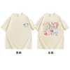 Camisetas de Verão para Casal em Algodão Penteado, Ajustadas, com Estampas Coloridas de Sorvete, Gola Redonda Solta, Manga Curta, Roupas Modernas