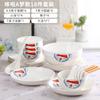 Cuenco y plato de porcelana con dibujos animados de Doraemon, estilo japonés, apto para el hogar, tazón de arroz, tazón de fideos, tazón grande para sopa, plato de cerámica.