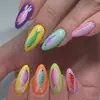 Uñas artísticas de pez pequeño en colores macaron, pegatinas de uñas largas con forma de almendra, uñas postizas removibles, venta al por mayor de fábrica