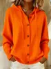 Europa Comercio Exterior Suéter Cardigan con Capucha Tejido de Botones Ropa Exterior Otoño Invierno Nuevo Color Sólido Casual Moda Ropa para Mujer
