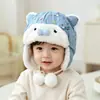 Chapéu de Proteção Auricular de Ursinho para Bebê Inverno com Pelúcia Grossa Chapéu de Pelúcia para Meninos Meninas Bebê Fofo à Prova de Vento Quente Chapéu Lei Feng