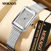 Nuevo Reloj Mokago para Mujer, Estilo Retro, Lujo Ligero, Reloj de Cuarzo Totalmente Incrustado, Moderno, Sencillo, Elegante Reloj para Mujer