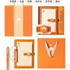 Caja de Regalo con Set de Cuadernos A5 Personalizado, Cuaderno de Cuero PU para Negocios con Logo Imprimible, Bolsillo de Almacenamiento, Planificador