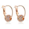 Versión coreana de Hecheng de bolas de cristal creativas de colores con diamantes de la suerte, cuentas de transferencia, pendientes, joyería para las orejas, suministro al por mayor