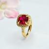Anel de Rubi Cultivado Guan Yu Anel de Corindo Vermelho Joias Femininas Fábrica Atacado e Entrega S4032702