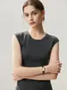 Camiseta interior sin costuras de punto fino de lana merino Yangzi de calibre 18, chaleco sin mangas para mujer, corte ajustado