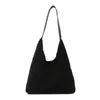 Bolsa Casual Retro para o Dia a Dia de Grande Capacidade Nova Bolsa Tote de Camurça Outono e Inverno Feminina Bolsa de Ombro Simples de Nicho