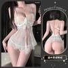Ropa Interior Sexy e Interesante, Nueva Bata de Encaje con Tirantes de Verano, Pijama Transparente de Espalda Descubierta de Deseo Puro para Parejas