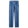 Jeans Rectos para Hombre de Verano Europeo Finos Azules de Lyocell Modernos de Corte Holgado Duraderos de Alta Calidad