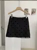 Falda Corta KEKEZOON de Malla Patchwork de Lunares de Cintura Alta Línea A Antiexposición Ajustada a la Cadera Moda y Versátil 8857
