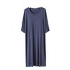 Camisón Redondo Talla Grande con Almohadillas en el Pecho, Manga Corta de Modal, Vestido Largo Holgado y Sencillo, Adelgazante y Se Puede Usar Afuera, Ropa para el Hogar, Adelgazante Talla Grande
