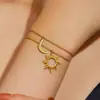 Pendientes Asimétricos de Sol y Luna de Lujo Ligero Transfronterizos Europeos y Americanos para Mujer, Accesorios para Orejas con Borlas, Pulsera Simple y de Alta Gama de Sol y Luna