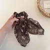 Fita Flor de Castanha Retro Francesa Elástico de Cabelo Intestino Grosso para Mulheres Estilo Preguiçoso Versátil de Férias Prendedor de Rabo de Cavalo Elástico Acessório de Cabelo