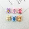 Brillante Mini tamaño pequeño bebida oso resina accesorios diy niños uña pinza para el pelo cuerda para el cabello ropa hebilla de zapato material