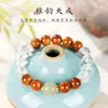 Pulsera de Cuentas de Transferencia de Jade Hetian Natural para Niñas Pulsera de Cuentas de Cristal Blanco Grado 5A Pulsera de Cuentas de Madera Cuentas de Cocina Pulsera de Sándalo