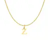 Collar con Colgante de Letra Inglesa A-Z de Venta Caliente Transfronteriza para Mujer Moda Acero Inoxidable Versátil Cadena para Clavícula Joyería