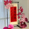 Soporte para Colgar Pergamino Chino Decoración de Compromiso Boda Estante Negro Sala de Estar Decoración Colgante de Carácter Feliz Accesorios para Fotos