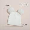 Gorro de punto para niños de otoño e invierno 2023, gorro de bebé de doble bola de color liso, gorro de jersey de bola de lana con brida versátil europeo y americano