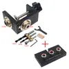 Localizador de Taladro Tres en Uno Abridor de Agujeros para Conector de Tarugo de Mueble Herramienta de Taladrado para Carpintería para Unir Tableros