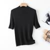 25 Anos de Outono Inicial Nova Moda High-End Prêt-à-porter Suéter de Tricô com Gola Alta Meia-Calça de Lã Fina 100% com Mangas Três Quartos em Cor Sólida como Camada Base