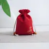Bolsa Personalizada de Linho Fino de Camada Dupla com Cordão Bolsa de Brocado Pulseira de Contas de Lótus Bolsa de Armazenamento Fornecimento Atacado