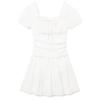 [2 Colores] Nuevo Traje de Baño de Una Pieza con Pliegues de Encaje de Manga Corta Estilo Dulce de Diseñador Coreano para Mujer