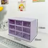 Caja de Almacenamiento Tipo Cajón de Nueve Compartimentos, Organizador de Escritorio Transparente, Caja de Joyería a Prueba de Polvo para Almacenamiento en Dormitorio Estudiantil