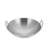 Wok de Aço Inoxidável com Duas Alças Wok Doméstico Wok Especial para Chef de Hotel Comercial Sem Revestimento Panela para Fritar em Fogão a Gás