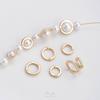 Anillo de cuentas de circonita de oro de 14 quilates que conserva el color, anillo de cuentas hecho a mano, pulsera de perlas con hilo DIY, accesorios para collar