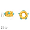 Anillo Corredizo de Oro de Color Conservado Método Antiguo Marea Nacional Anillo de Perlas Incrustadas Cuentas Medidoras Agujero Grande Pulsera de Bricolaje Accesorios de Cuentas