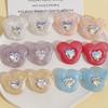 Resina de estilo coreano envolto doce brilhante diamante adorável cabeça de urso brincos gancho de cabelo cocar patch DIY acessórios de jóias