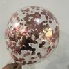 Globo de Lentejuelas de 10 pulgadas Globo de Confeti de Espuma Mágica Suministros de Decoración para Fiesta de Cumpleaños Globo de Lentejuelas Oro Rosa