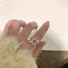 /¡Ju Beauty! Anillo Abierto de Perla y Circonita Exquisito de Nicho Coreano de Alta Gama Índice Accesible de Lujo para Mujer