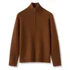 Otoño e Invierno Nuevo Estilo 100% Cachemira Pura Tejido de Punto para Hombre Medio Cuello Alto Cremallera Ropa Interior Tejido de Punto Cálido de Cachemira