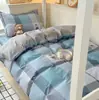 Juego de tres piezas para cama de dormitorio, sábana y funda de edredón, juego de cuatro piezas 100% algodón puro, estilo sábana individual para dormitorio universitario 3